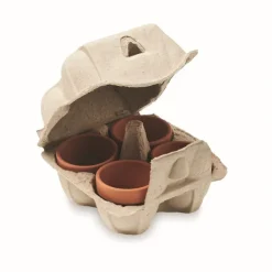 Gift Campaign 4 vasetti di terracotta con semi di crescione in cartone per uova Eggs> Vasetti Con Semi