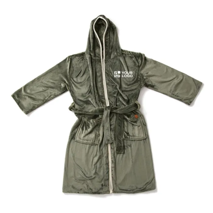 Gift Campaign Accappatoio in rPet con cappuccio e cintura taglia L/XL GreenGlam> Gadget Ecologici