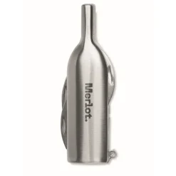 Gift Campaign Accessorio multiuso in acciaio inox a forma di bottiglia di vino></noscript> Portachiavi Apribottiglie|Apribottiglie Personalizzati