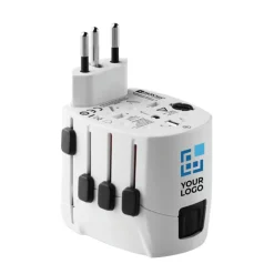 Gift Campaign Adattatore da viaggio con logo della marca Skross Pro World & USB></noscript> Accessori Da Viaggio