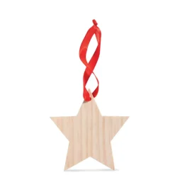 Gift Campaign Addobbo natalizio a forma di stella con logo e nastro rosso Starwood> Gadget Natalizi