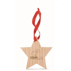 Gift Campaign Addobbo natalizio a forma di stella con logo e nastro rosso Starwood> Gadget Natalizi