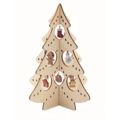Gift Campaign Albero di Natale da montare in di compensato con 10 decorazioni> Gadget Natalizi