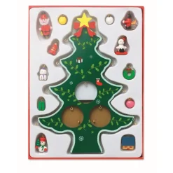 Gift Campaign Albero di Natale da tavolo in legno con 12 ornamenti Noel></noscript> Gadget Natalizi