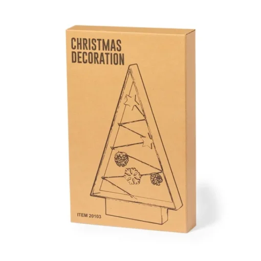 Gift Campaign Albero di Natale da tavolo in legno naturale con 8 lucine a LED> Gadget Natalizi
