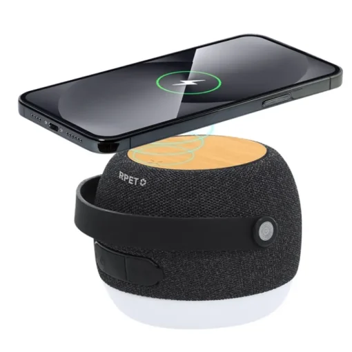 Gift Campaign Altoparlante de 5W con caricatore wireless, illuminazione LED e manico> Casse Personalizzate