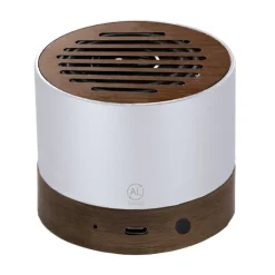 Gift Campaign Altoparlante in alluminio riciclato GRS e legno di noce 3W> Casse Personalizzate