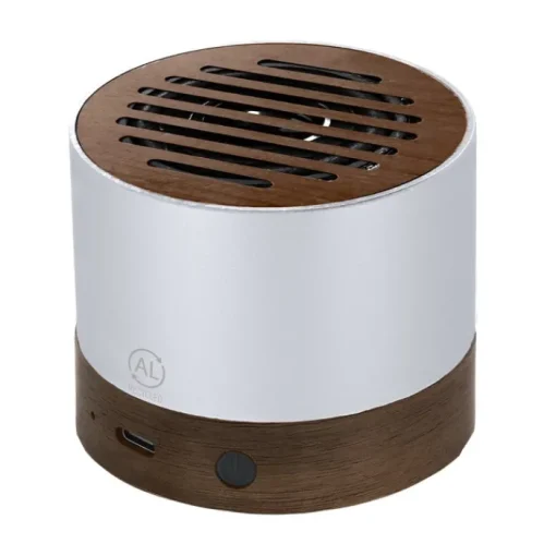 Gift Campaign Altoparlante in alluminio riciclato GRS e legno di noce 3W> Casse Personalizzate