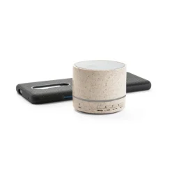 Gift Campaign Altoparlante portatile in fibra di paglia con Bluetooth e potenza di 3W></noscript> Casse Personalizzate
