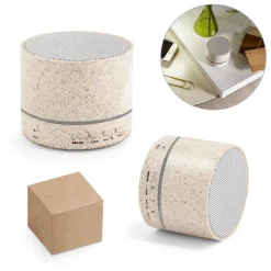Gift Campaign Altoparlante portatile in fibra di paglia con Bluetooth e potenza di 3W></noscript> Casse Personalizzate