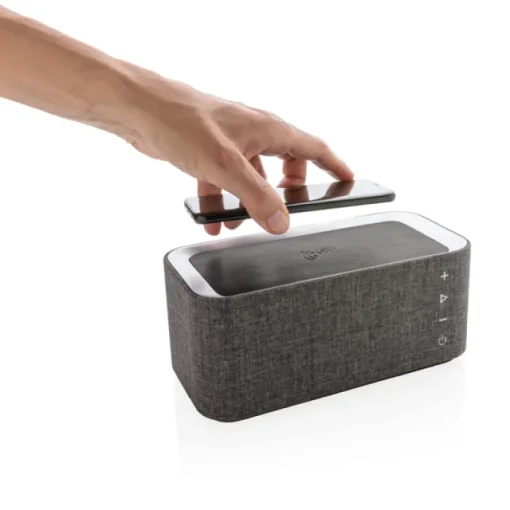 Gift Campaign Altoparlante promozionale da 6 W con caricabatterie wireless Broadcast> Casse Personalizzate