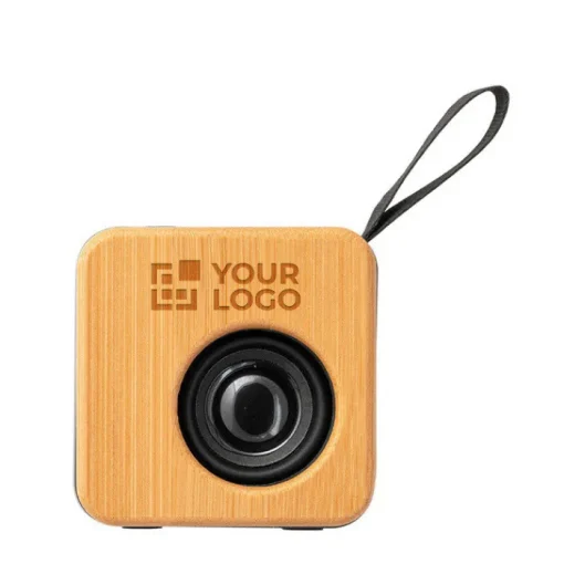 Gift Campaign Altoparlante 3W dalla forma quadrata in ABS e bambù riciclato BiSquare> Casse Personalizzate