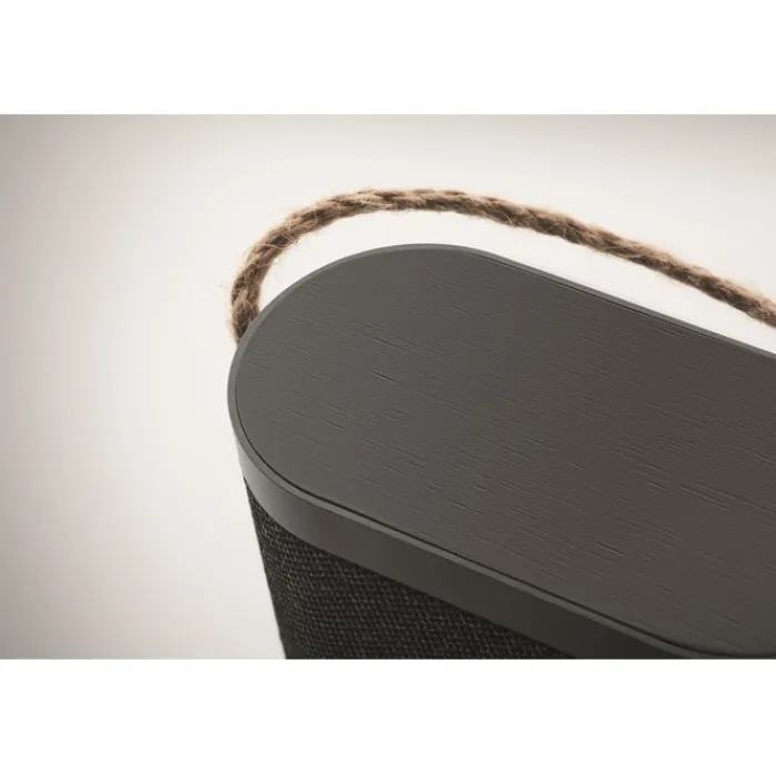 Gift Campaign Altoparlante wireless 5.3 con caricatore e laccetto in juta 15W> Casse Personalizzate
