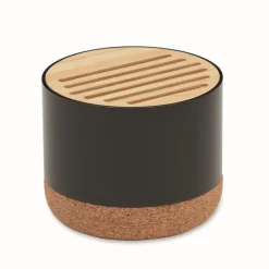 Gift Campaign Altoparlante wireless cilindrico con base in sughero e top in bambù> Casse Personalizzate