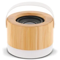 Gift Campaign Altoparlante wireless in bambù e ABS con base e manico in bianco 3W> Casse Personalizzate