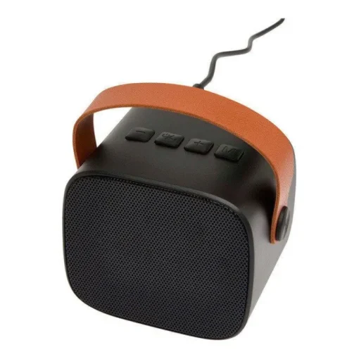 Gift Campaign Altoparlante wireless in plastica riciclata con cinturino in pelle 3W> Casse Personalizzate
