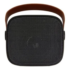 Gift Campaign Altoparlante wireless in plastica riciclata con cinturino in pelle 3W></noscript> Casse Personalizzate