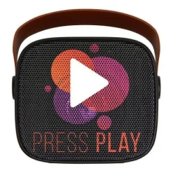 Gift Campaign Altoparlante wireless in plastica riciclata con cinturino in pelle 3W></noscript> Casse Personalizzate
