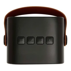 Gift Campaign Altoparlante wireless in plastica riciclata con cinturino in pelle 3W></noscript> Casse Personalizzate