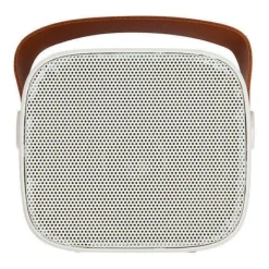 Gift Campaign Altoparlante wireless in plastica riciclata con cinturino in pelle 3W></noscript> Casse Personalizzate