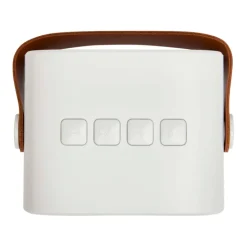 Gift Campaign Altoparlante wireless in plastica riciclata con cinturino in pelle 3W></noscript> Casse Personalizzate