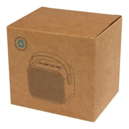 Gift Campaign Altoparlante wireless in plastica riciclata con cinturino in pelle 3W> Casse Personalizzate