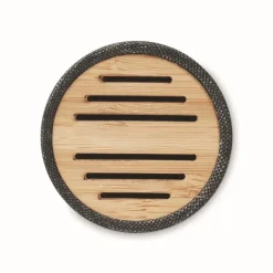 Gift Campaign Altoparlante wireless personalizzato in bambù con rivestimento in RPET></noscript> Casse Personalizzate