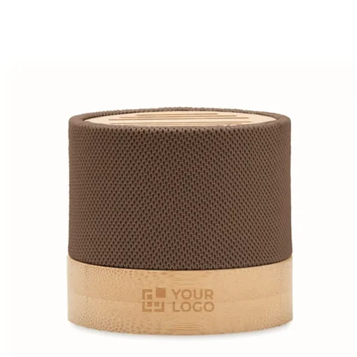 Gift Campaign Altoparlante wireless personalizzato in bambù con rivestimento in RPET> Casse Personalizzate