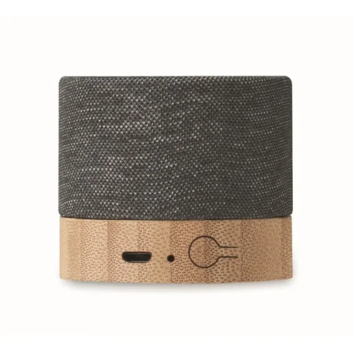 Gift Campaign Altoparlante wireless personalizzato in bambù con rivestimento in RPET> Casse Personalizzate
