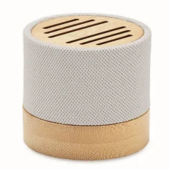 Gift Campaign Altoparlante wireless personalizzato in bambù con rivestimento in RPET></noscript> Casse Personalizzate