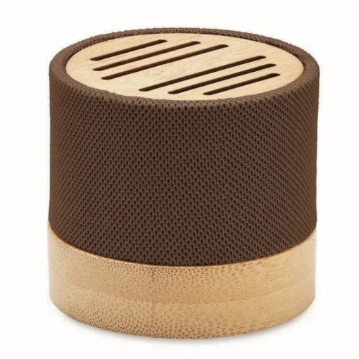Gift Campaign Altoparlante wireless personalizzato in bambù con rivestimento in RPET> Casse Personalizzate