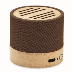Gift Campaign Altoparlante wireless personalizzato in bambù con rivestimento in RPET></noscript> Casse Personalizzate
