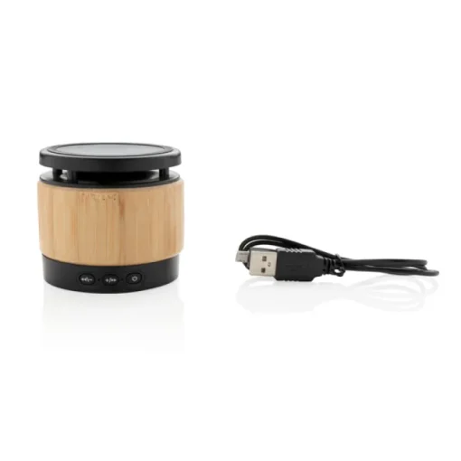 Gift Campaign Altoparlanti in bambù con caricatore wireless da 5 W Ricarica Wireless> Casse Personalizzate