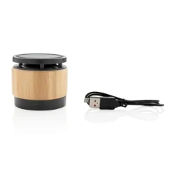 Gift Campaign Altoparlanti in bambù con caricatore wireless da 5 W Ricarica Wireless></noscript> Casse Personalizzate