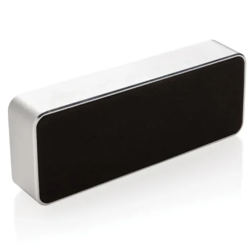 Gift Campaign Altoparlanti wireless con logo in alluminio, tessuto e bambù EcoFusion> Casse Personalizzate