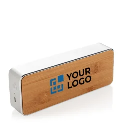 Gift Campaign Altoparlanti wireless con logo in alluminio, tessuto e bambù EcoFusion></noscript> Casse Personalizzate