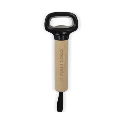Gift Campaign Apribottiglie in ABS e acciaio con manico in legno e laccio> Apribottiglie Personalizzati