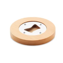 Gift Campaign Apribottiglie personalizzati con funzione di sottobicchieri Round Bamboo> Apribottiglie Personalizzati