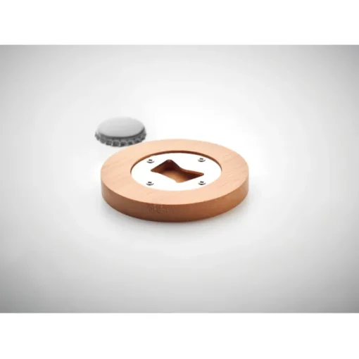 Gift Campaign Apribottiglie personalizzati con funzione di sottobicchieri Round Bamboo> Apribottiglie Personalizzati