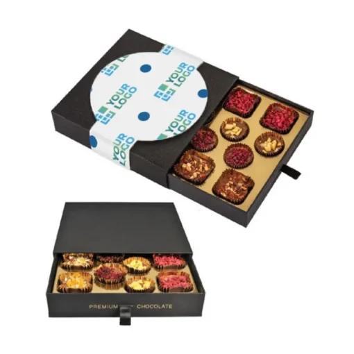 Gift Campaign Assortimento di 12 cioccolatini con 4 ripieni differenti in scatola> Cioccolatini