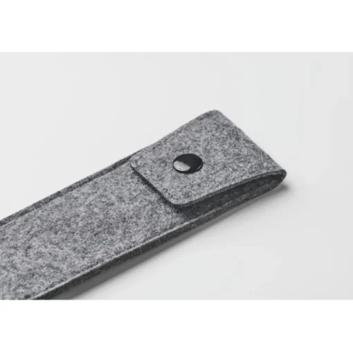 Gift Campaign Astuccio con chiusura a bottone in feltro rPET per 2 penne> Gadget Per L'Ufficio