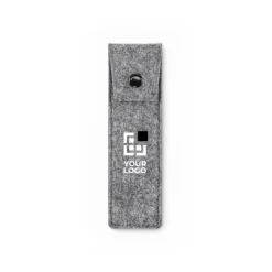 Gift Campaign Astuccio con chiusura a bottone in feltro rPET per 2 penne></noscript> Gadget Per L'Ufficio