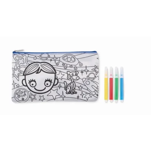 Gift Campaign Astuccio con disegno prestampato su lato colorabile con 4 pennarelli> Astucci