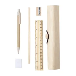 Gift Campaign Astuccio in legno con chiusura a fascia elastica con 5 accessori Wood><noscript><img width=