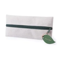 Gift Campaign Astuccio juta e cotone con tira zip a foglia ed accessori BackToNature> Astucci