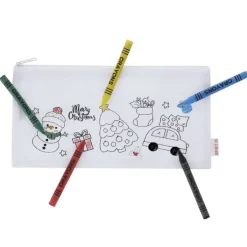 Gift Campaign Astuccio natalizio in non-woven rPET da colorare con pastelli a cera> Gadget Natalizi