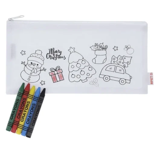 Gift Campaign Astuccio natalizio in non-woven rPET da colorare con pastelli a cera> Gadget Natalizi
