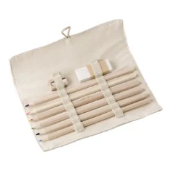 Gift Campaign Astuccio personalizzato con 6 colori a matita e accessori sLinen> Matite Colorate