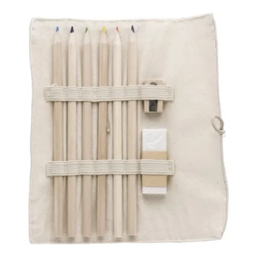 Gift Campaign Astuccio personalizzato con 6 colori a matita e accessori sLinen> Matite Colorate