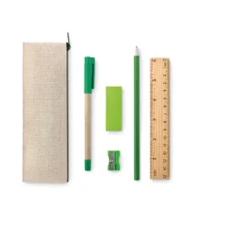 Gift Campaign Astuccio promozionale in juta e cotone con sei accessori Natura></noscript> Gadget Per La Scuola|Astucci
